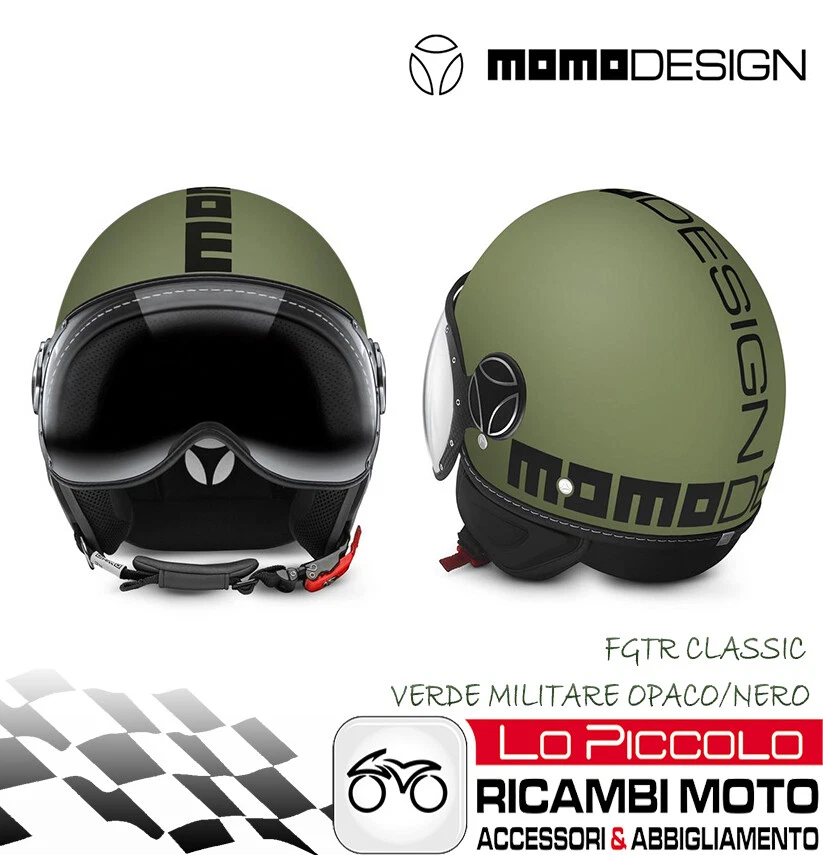 Design Motorcycle Helmet Jet Classic Military Matt/Black | eBay