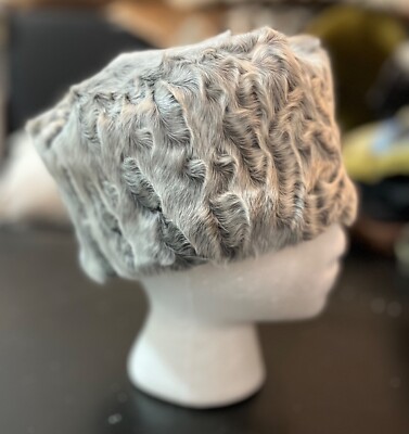 Karakul Persian Lamb Broadtail Astrakhan Fur Sheep Hat Size L Made