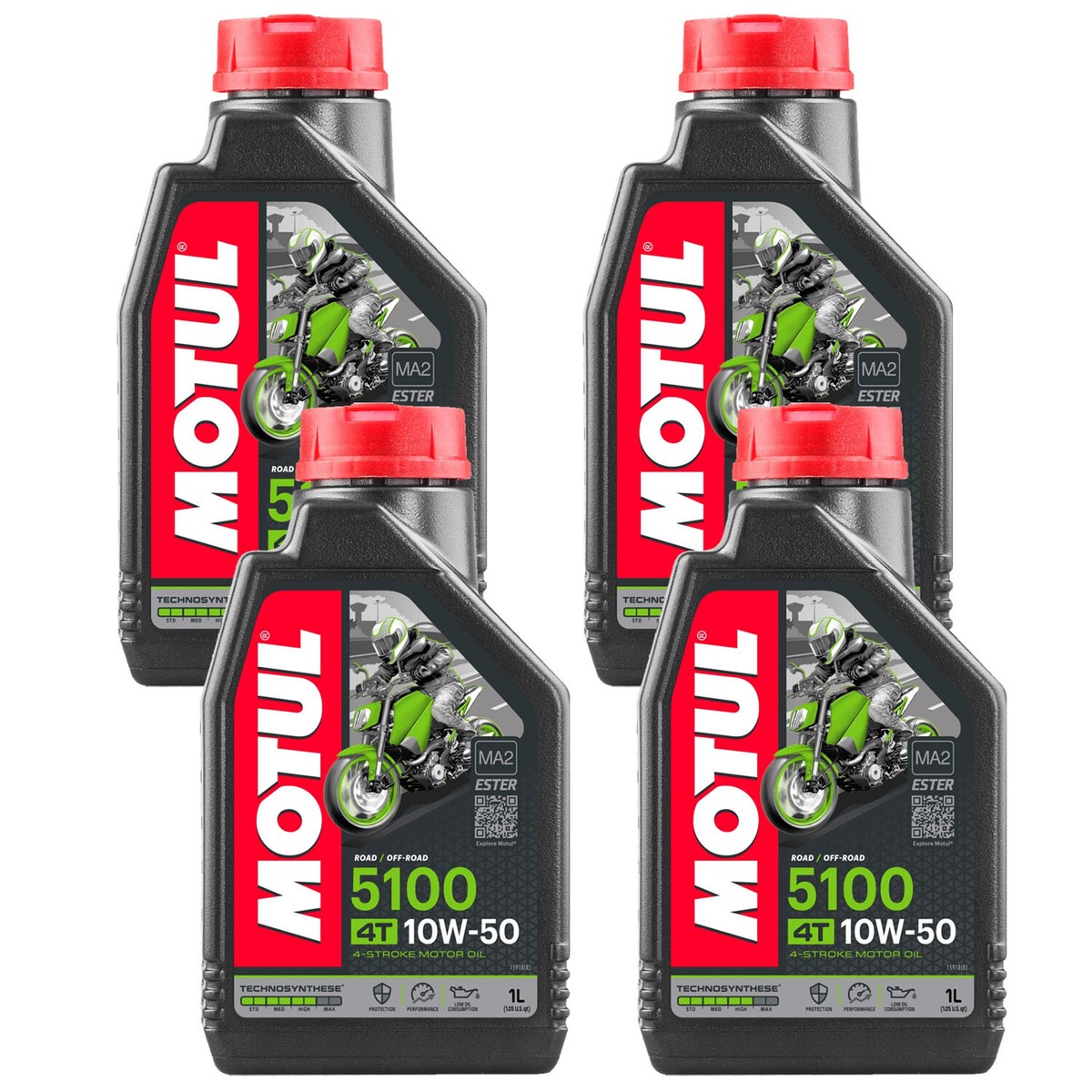 MOTUL 5100 4T 4 Stroke 4 Liter Synthetic Blend Engine Oil 4