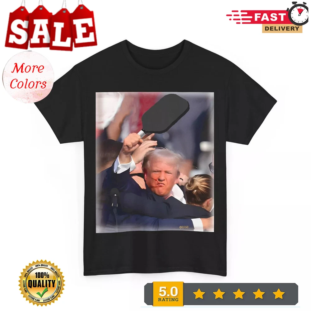 Pickleball Bloody Trump Fist Pump Shot Assasination Attempt Cotton Tee T-shirt