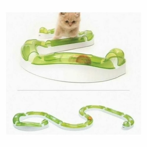 Catit Senses 2.0 Cat Toy Kitten Rattle Ball & Bell Super Circuit BPA-free 62cm