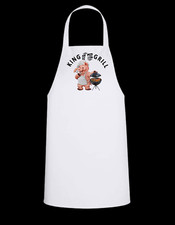 King of the Grill - White Apron with Color design
