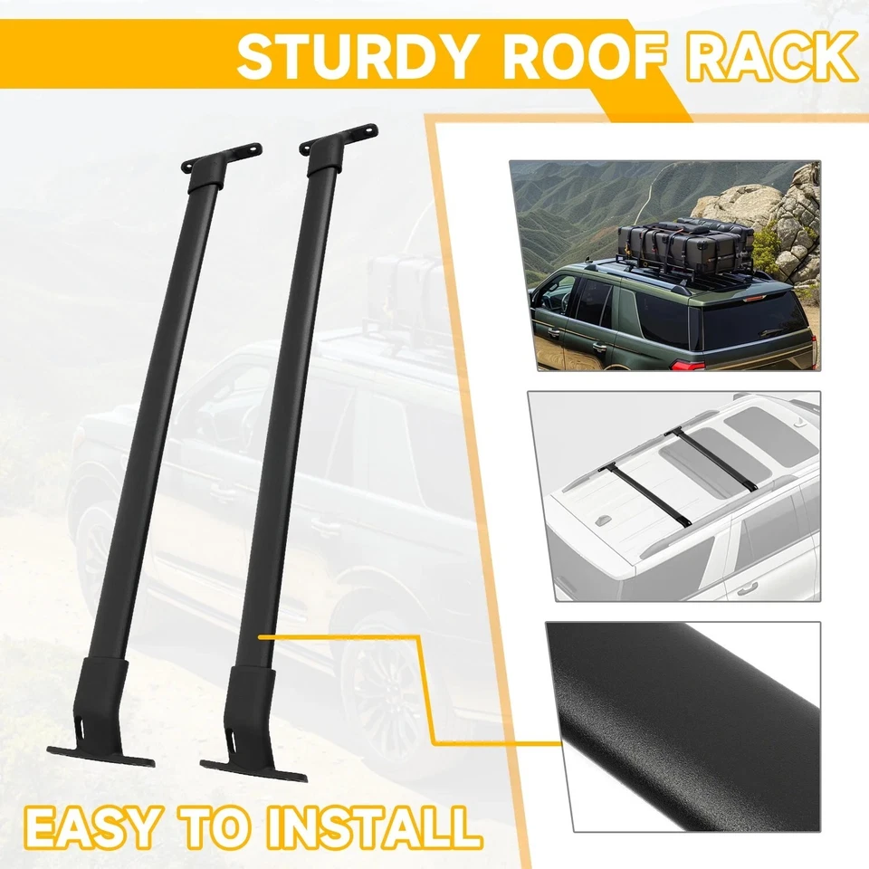 2pcs Black Crossbar Roof Rack Cross Bar for Ford Expedition 2018-2024 - Image 4 of 4