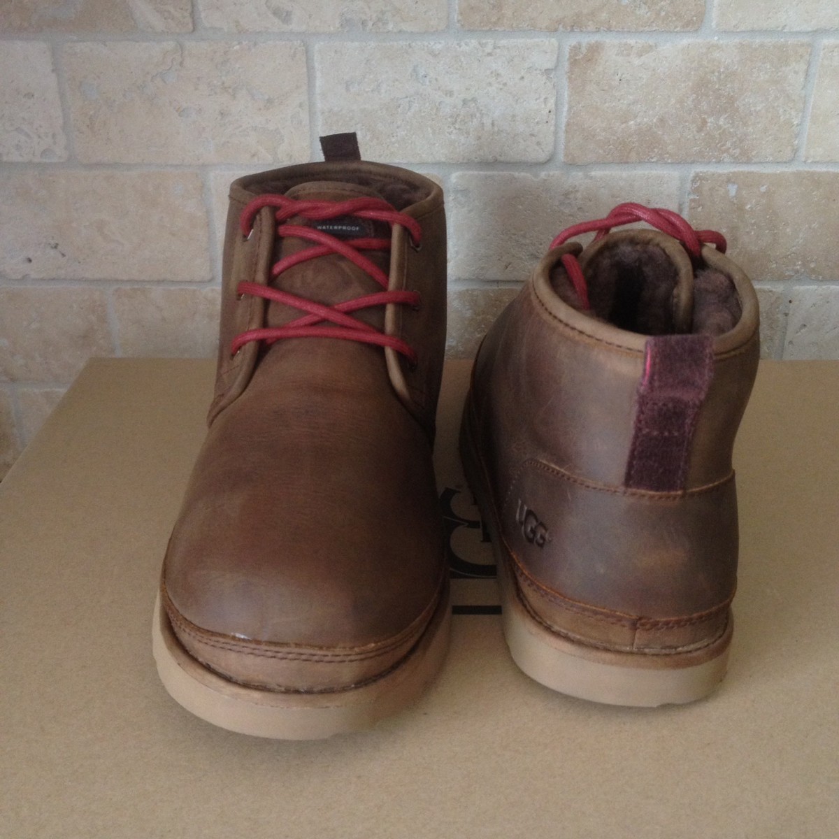 UGG Neumel Grizzly Waterproof Leather Chukka Ankle Boots 