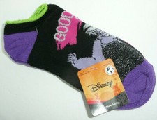 2 Pairs Disney Villain Ankle Socks Ursula Evil Poisoned Apple Pack No Show Skull