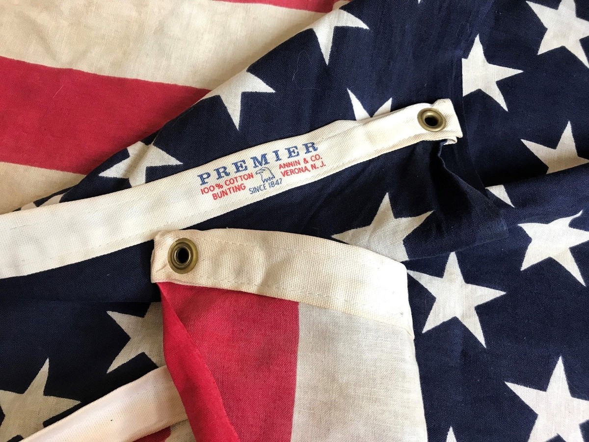 Vintage Premier 100% Cotton Bunting 50 Star USA Nation Flag 36