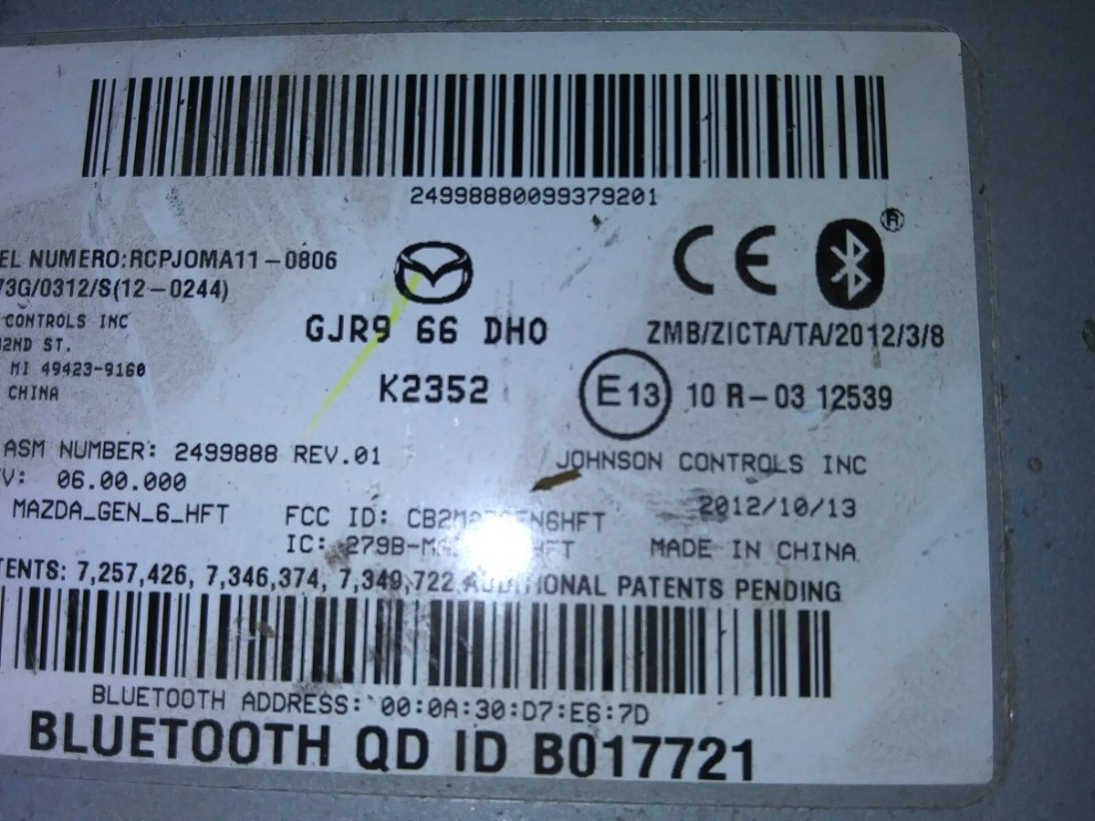 2012-2014 Mazda CX-5 or CX-9 bluetooth blue tooth module GJR9 66