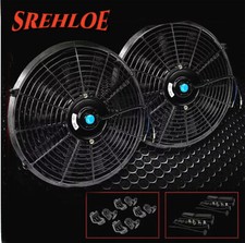 2 Pcs 14 Inch Electric Radiator Cooling Fan 12v 80w And Mounting Kits