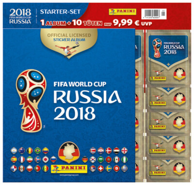 Panini WM World Cup Russia 2018 - Sticker - Starter Set 1: 1 Album + 10 Tüten