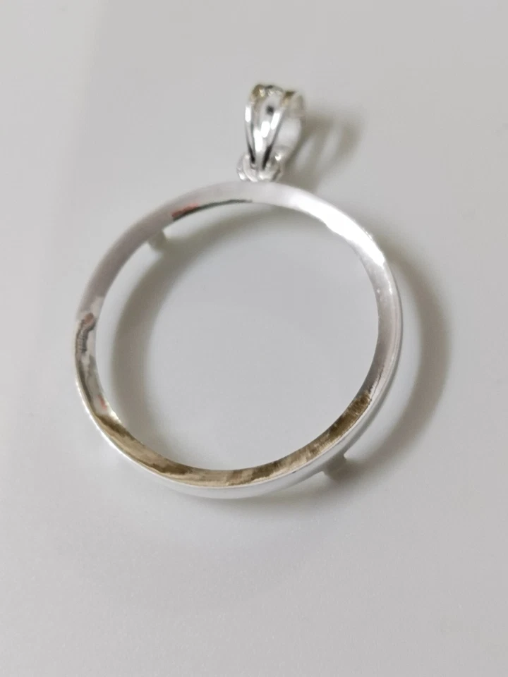 925 Sterling Silber runder Anhänger Fassung Krappe Schmuckherstellung Werkzeuge Münze