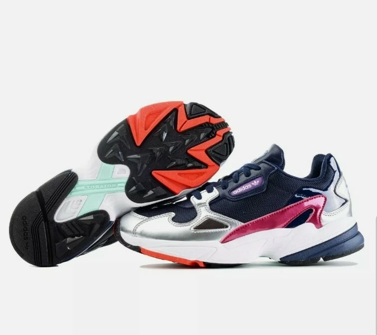 adidas Originals Falcon W sneakers Navy Silver Purple White 10.5