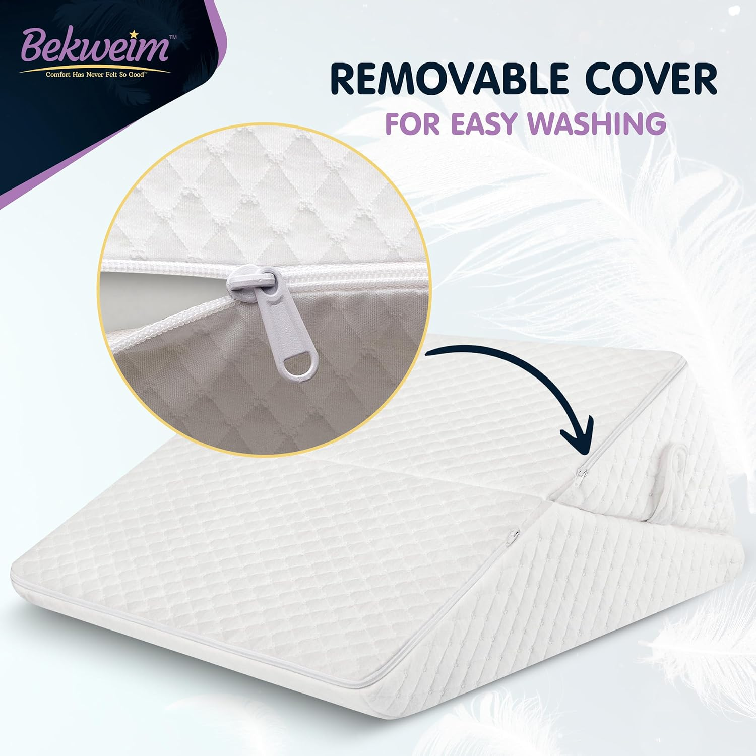 Bekweim Adjustable Memory Foam Bed Wedge Pillow 7in1 Incline Body