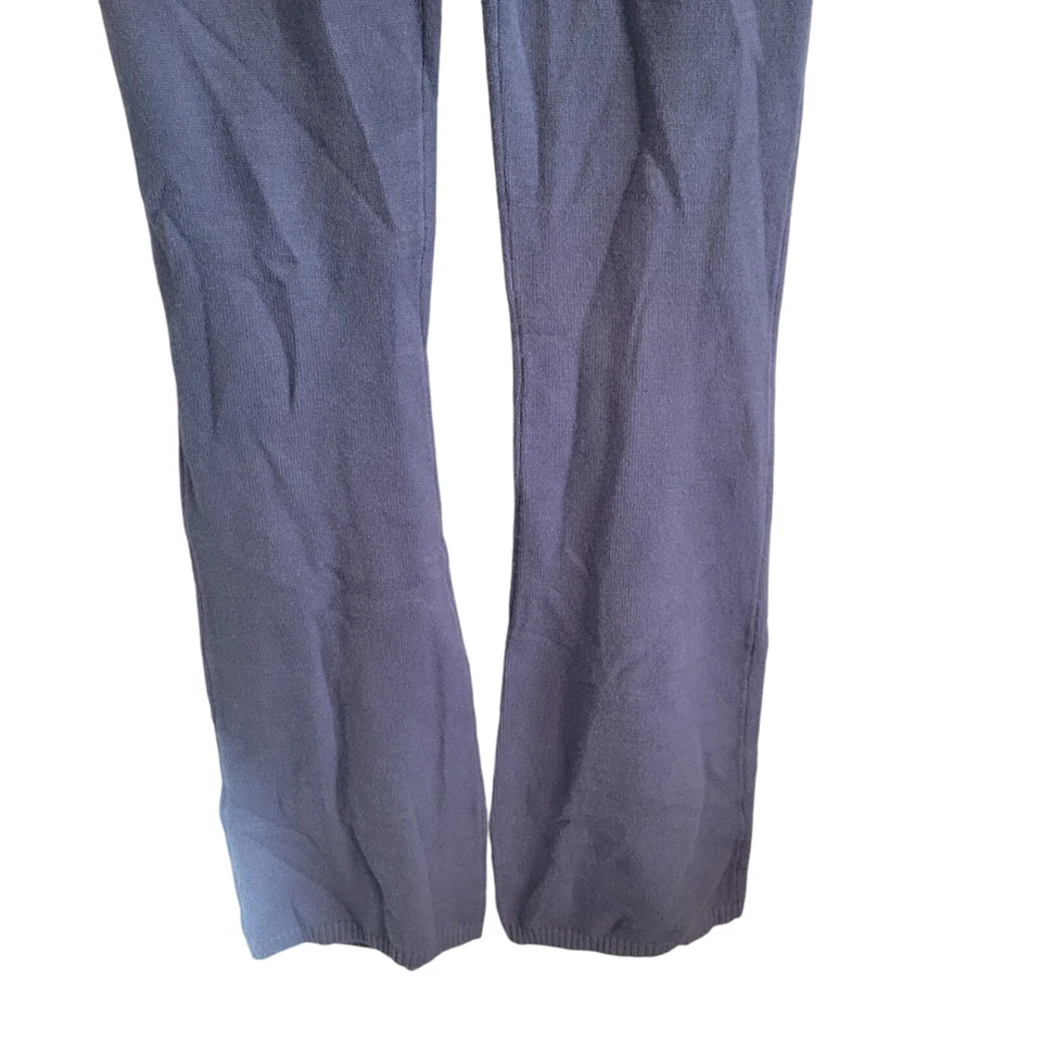 Pantalones de punto Bailey Rose para mujer talla mediana azul acanalado cintura ropa de salón Foto 3 de 4