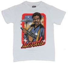 Star Wars  Mens T-Shirt - Lando Calrissian Airbushed 80s Style Image