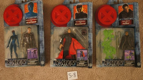 NEW Vintage ToyBiz Marvel X-men Movie 2000 Lot - Magneto - Mystique - Toad