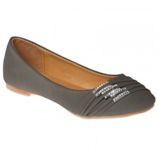 Caspar SBA004 Damen Schuhe Ballerinas mit Strass Schnalle