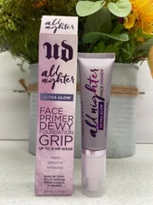 Urban Decay All Nighter Face Primer Dewy Foundation Grip Ultra Glow BNIB 1 oz