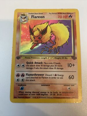 pokemon card flareon first edition TCG Graded Card: 2005 (1st Edition) Japanese #013 PSA Vancity CJ Trading Cards this attack does 30 damage. Flareon (19) - Jungle -