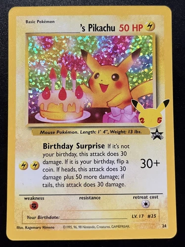 Birthday Pikachu Holo 24 Celebrations Classic Collection Pokémon 2021 NM