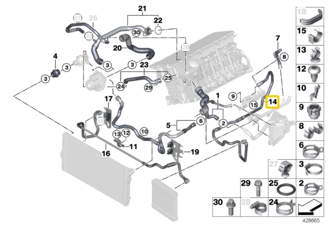 OEM GENUINE BMW F07 F10 F11 F06 COOLING SYSTEM COOLANT HOSES 