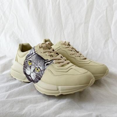 Gucci White Leather Rhyton Mystic Cat Men's Sneakers, 45 | eBay