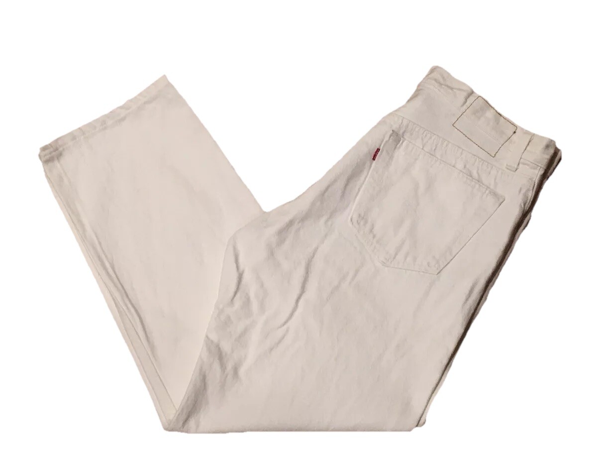 Vintage Made In USA Levi's 501 36x30 White Jeans Actual 35 3
