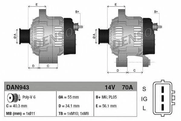 DENSO ALTERNATOR for TOYOTA COROLLA Liftback 1.4 (ZZE111_) 2000-2002 - Image 2 of 4