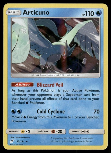 Articuno 32/181 Holo Rare Team Up Pokemon Moderately Played
