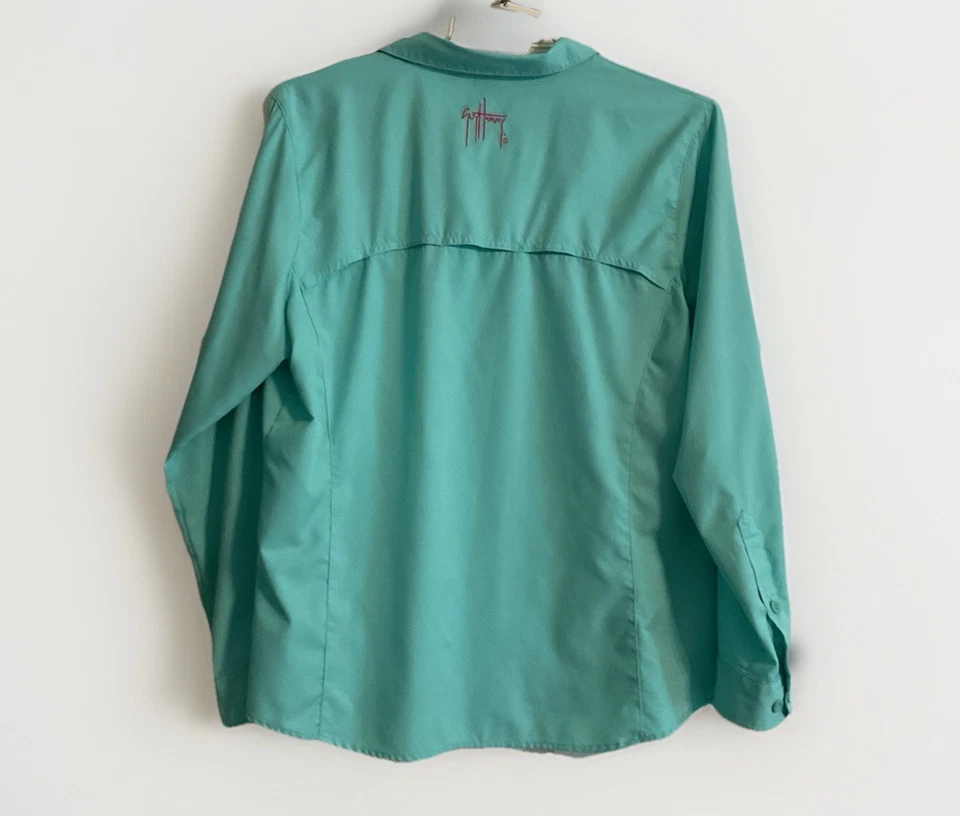 Camisa para mujer Guy Harvey manga larga ventilada pesca abotonada talla grande Foto 2 de 4