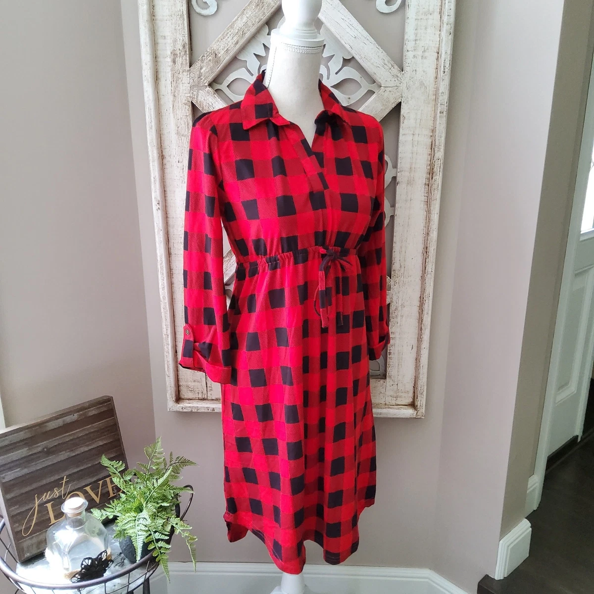 open lace back dress Red Plaid Sleeveless Cotton Maternity Maxi Dress – PinkBlush