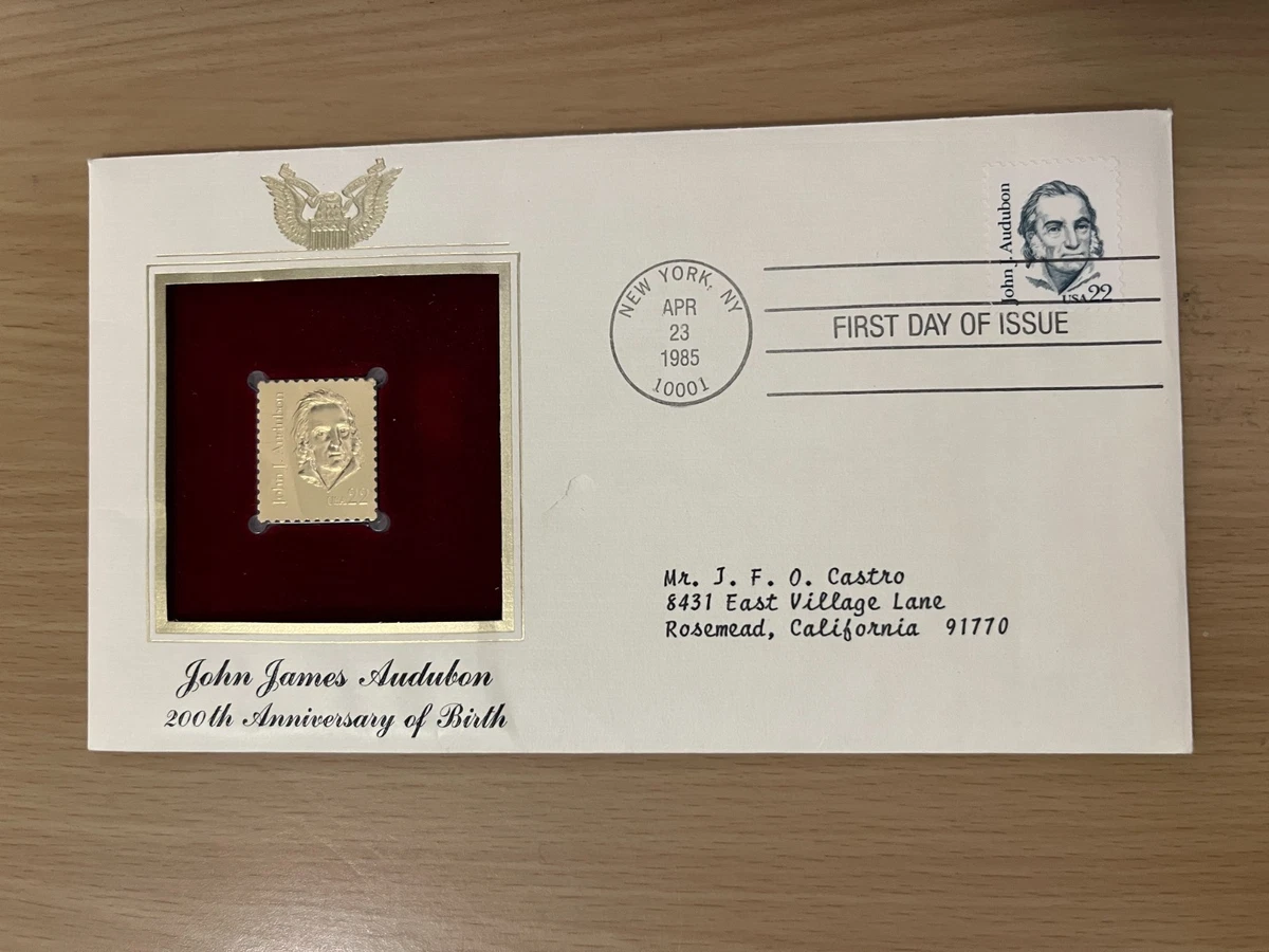 First Day of Issue United States Gold 22 Cent Denomination Stamps