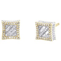 JFL Diamanten Zeitmesser 10K Gelbgold Baguette Diamant Ohrstecker 7,5Mm 3D Kite