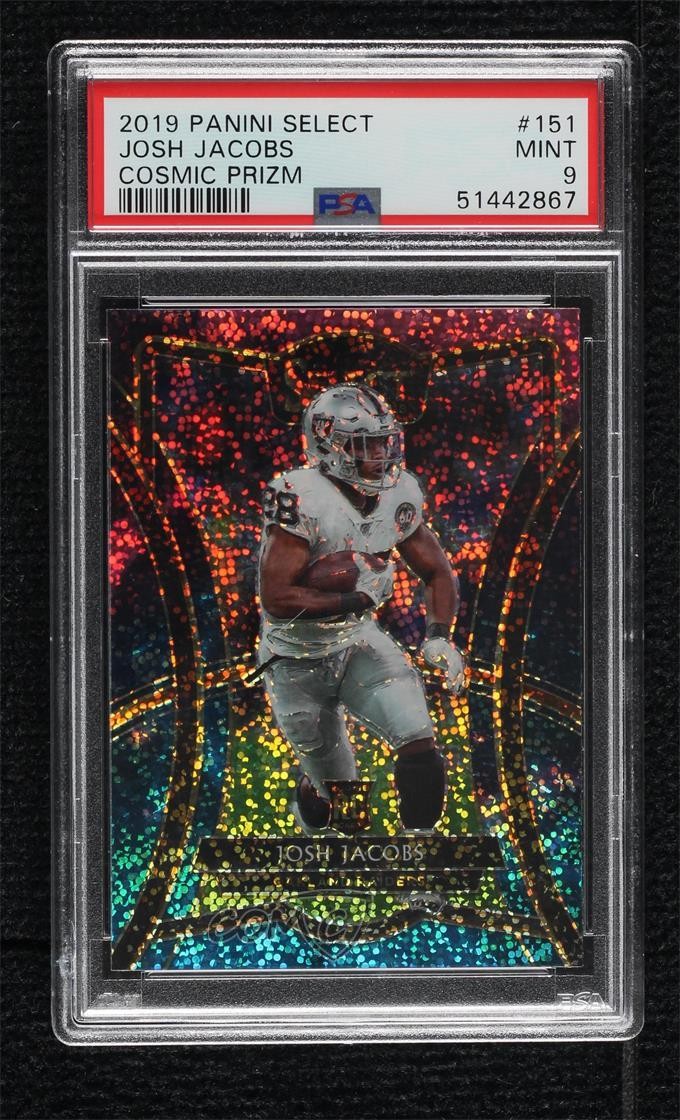 2019 Panini Select Premier Level Cosmic Prizm Josh Jacobs #151 PSA 9 MINT lz7