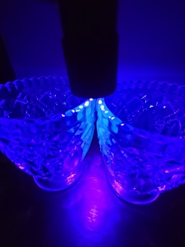 Vintage Depression Glass Votive Holder/Juice Glass Set Of 2 GLOWS - Picture 4 of 13