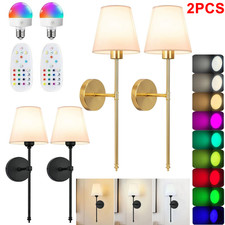 2x Battery Operated Wireless Wall Lights Wall Sconces RGB Dimmable LED Wall Lamp