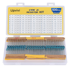 Resistor Assortment Kit - 500Pcs, 50 Values, 1/4W, 1 to 10M, 1 Metal Film Resis
