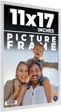 11x17 Frame White Wood Picture Photo Frame with UV Acrylic and Acid Free Backing