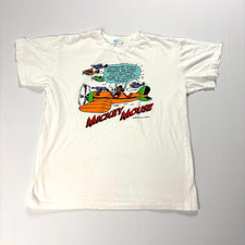 Vintage Disney Mickey Mouse x Sega T Shirt White Small 1996 Plane 90s Rare