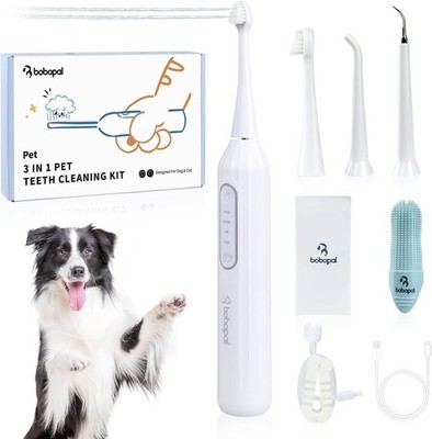 Dog Tooth Brushing Kit 3-in-1 Dog Teeth Cleaning Tools with Water Flosser