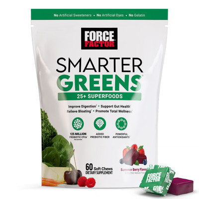 Force Factor Smarter Greens Superfood Soft Chew with Probiotics and Antioxidants