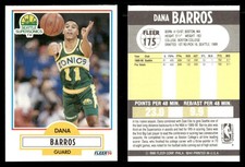 Dana Barros Rookie 1990-91 Fleer #175 RC Seattle Supersonics NBA Basketball Card. rookie card picture