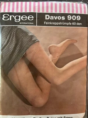 Ergee International 8,5-9 Davos 909 Feinkreppstrümpfe Strapsstrümpfe palma braun - Bild 1 von 2