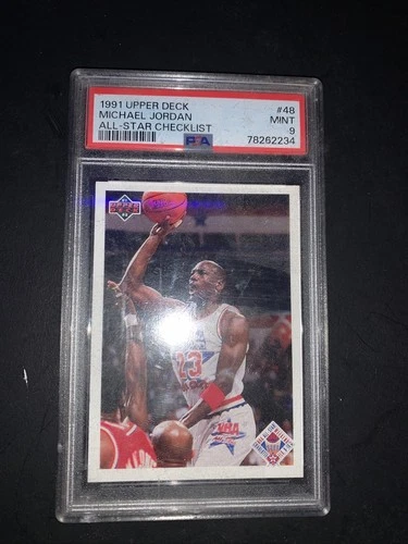1991 Upper Deck All - Star Checklist Michael Jordan Card #48 PSA 9 Mint