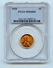 1935 Lincoln Wheat Cent 1c PCGS MS66 RD