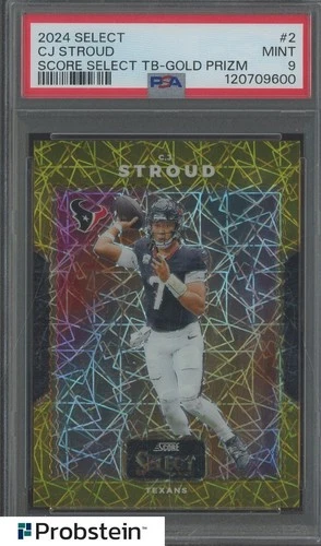 2024 Select Score Gold Prizm #2 CJ Stroud Texans 1/10 PSA 9 MINT