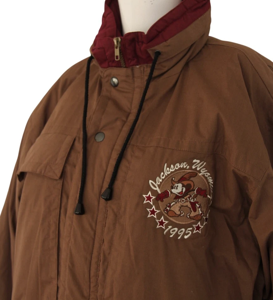 Disney Promotional Jacket Vintage 1995 Jackson Wyoming Ski Parka Mickey Mouse M - Image 2 of 4