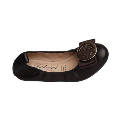 La Ballerina by Sonja Ricci Gr. 37 Schwarz Leder Ballerina 22C