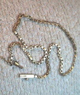 Vintage 14k GOLD Venetian Box Link Anklet Bracelet Size 4.25 Grams 9" 3/4