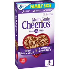 Multi Grain Cheerios Heart Healthy Cereal, 18 OZ Family Size Cereal Box
