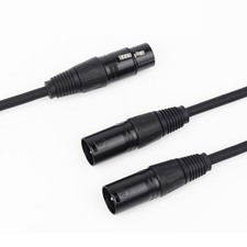 3pin Y-Splitter Cable Double 3pin Male to 3pin Female Adapter Cable for HIFI